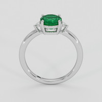 1.27 Ct. Emerald Ring, Silver 3
