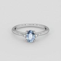 0.78 Ct. Blue Sapphire Ring, 10K White Gold 1