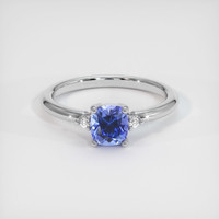 0.67 Ct. Blue Sapphire Ring, 10K White Gold 1