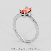 1.59 Ct. Pinkish Orange Spinel Ring, 10K White Gold 2