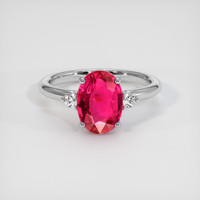 2.10 Ct. Purplish Red Ruby Ring, 10K White Gold 1