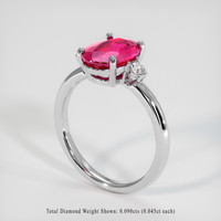 2.10 Ct. Purplish Red Ruby Ring, 10K White Gold 2