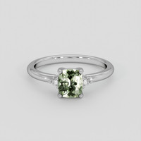 1.05 Ct. Green Sapphire Ring, 10K White Gold 1