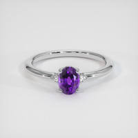 0.91 Ct. Purple Sapphire Ring, 10K White Gold 1