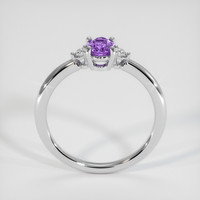 0.66 Ct. Pinkish Purple Sapphire Ring, 10K White Gold 3