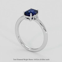 1.48 Ct. Blue Sapphire Ring, 10K White Gold 2