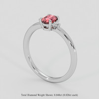 0.73 Ct. Padparadscha Sapphire Ring, 10K White Gold 2