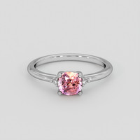 1.06 Ct. Padparadscha Sapphire Ring, 10K White Gold 1