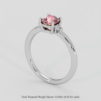 1.06 Ct. Padparadscha Sapphire Ring, 10K White Gold 2