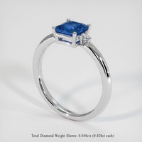 1.29 Ct. Blue Sapphire Ring, 10K White Gold 2