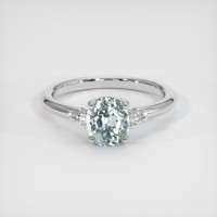 1.06 Ct. Greyish Blue Sapphire Ring, 10K White Gold 1