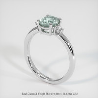 1.06 Ct. Greyish Blue Sapphire Ring, 10K White Gold 2