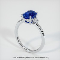 0.61 Ct. Sapphire Ring, 14K White Gold 2