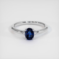 1.08 Ct. Blue Sapphire Ring, 14K White Gold 1