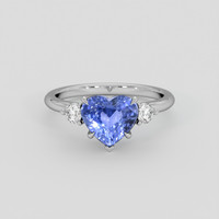 2.03 Ct. Blue Sapphire Ring, 14K White Gold 1
