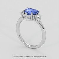 2.03 Ct. Blue Sapphire Ring, 14K White Gold 2