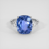 7.06 Ct. Blue Sapphire Ring, 14K White Gold 1