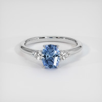 1.33 Ct. Blue Sapphire Ring, 14K White Gold 1