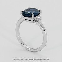2.99 Ct. Blue Spinel Ring, 14K White Gold 2