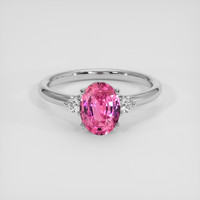 2.12 Ct. Pink Sapphire Ring, 14K White Gold 1