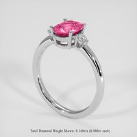2.12 Ct. Pink Sapphire Ring, 14K White Gold 2
