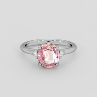 3.37 Ct. Padparadscha Sapphire Ring, 14K White Gold 1