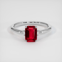 1.38 Ct. Ruby Ring, 14K White Gold 1