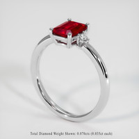 1.38 Ct. Ruby Ring, 14K White Gold 2