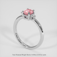 0.95 Ct. Padparadscha Sapphire Ring, 14K White Gold 2