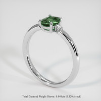 0.73 Ct. Green Sapphire Ring, 14K White Gold 2