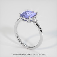 3.68 Ct. Sapphire Ring, 14K White Gold 2