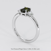 1.09 Ct. Green Sapphire Ring, 14K White Gold 2