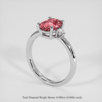 2.04 Ct. Padparadscha Sapphire Ring, 14K White Gold 2