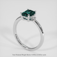1.36 Ct. Bluish Green Sapphire Ring, 14K White Gold 2