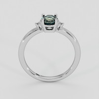 0.85 Ct. Green Sapphire Ring, 14K White Gold 3