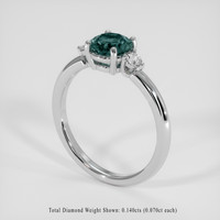 1.20 Ct. Bluish Green Sapphire Ring, 14K White Gold 2