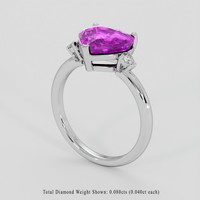 3.50 Ct. Pinkish Purple Sapphire Ring, 14K White Gold 2