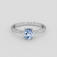 0.95 Ct. Blue Sapphire Ring, 14K White Gold 1