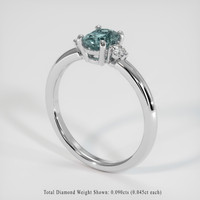 0.73 Ct. Sapphire Ring, 14K White Gold 2