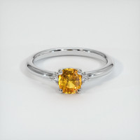 0.70 Ct. Orange Sapphire Ring, 14K White Gold 1