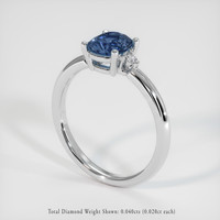 0.94 Ct. Sapphire Ring, 18K White Gold 2