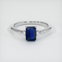 1.07 Ct. Blue Sapphire Ring, 18K White Gold 1