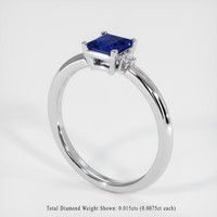 0.42 Ct. Sapphire Ring, 18K White Gold 2