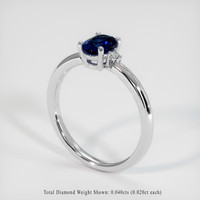 1.08 Ct. Sapphire Ring, 18K White Gold 2