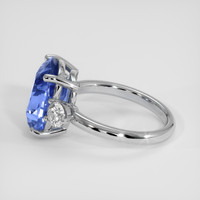 7.06 Ct. Blue Sapphire Ring, 18K White Gold 4