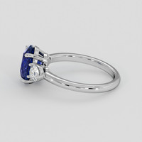 2.50 Ct. Blue Sapphire Ring, 18K White Gold 4