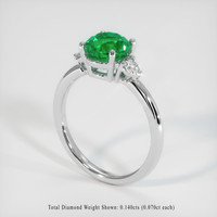 1.16 Ct. Emerald Ring, 18K White Gold 2