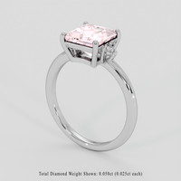 1.68 Ct. Pink Morganite Ring, 18K White Gold 2