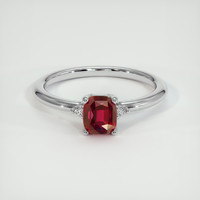 1.12 Ct. Ruby Ring, 18K White Gold 1