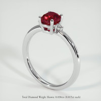 1.12 Ct. Ruby Ring, 18K White Gold 2